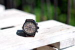 wood brown watch white