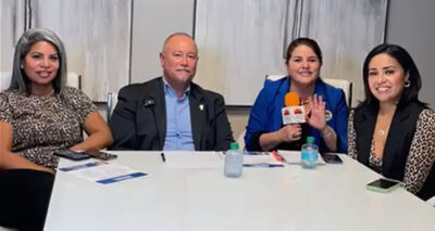 Bobby D. Armes y las realtor Karla Alcocer y Ana Rodríguez